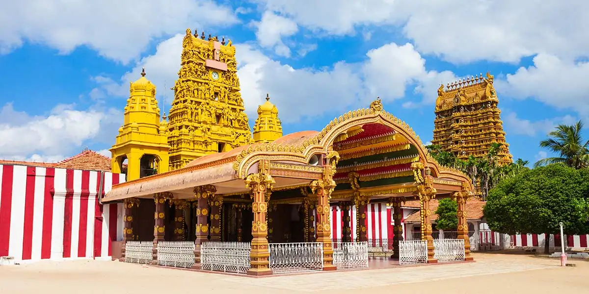 The vibrant gopuram of Nallur Kandaswamy Temple